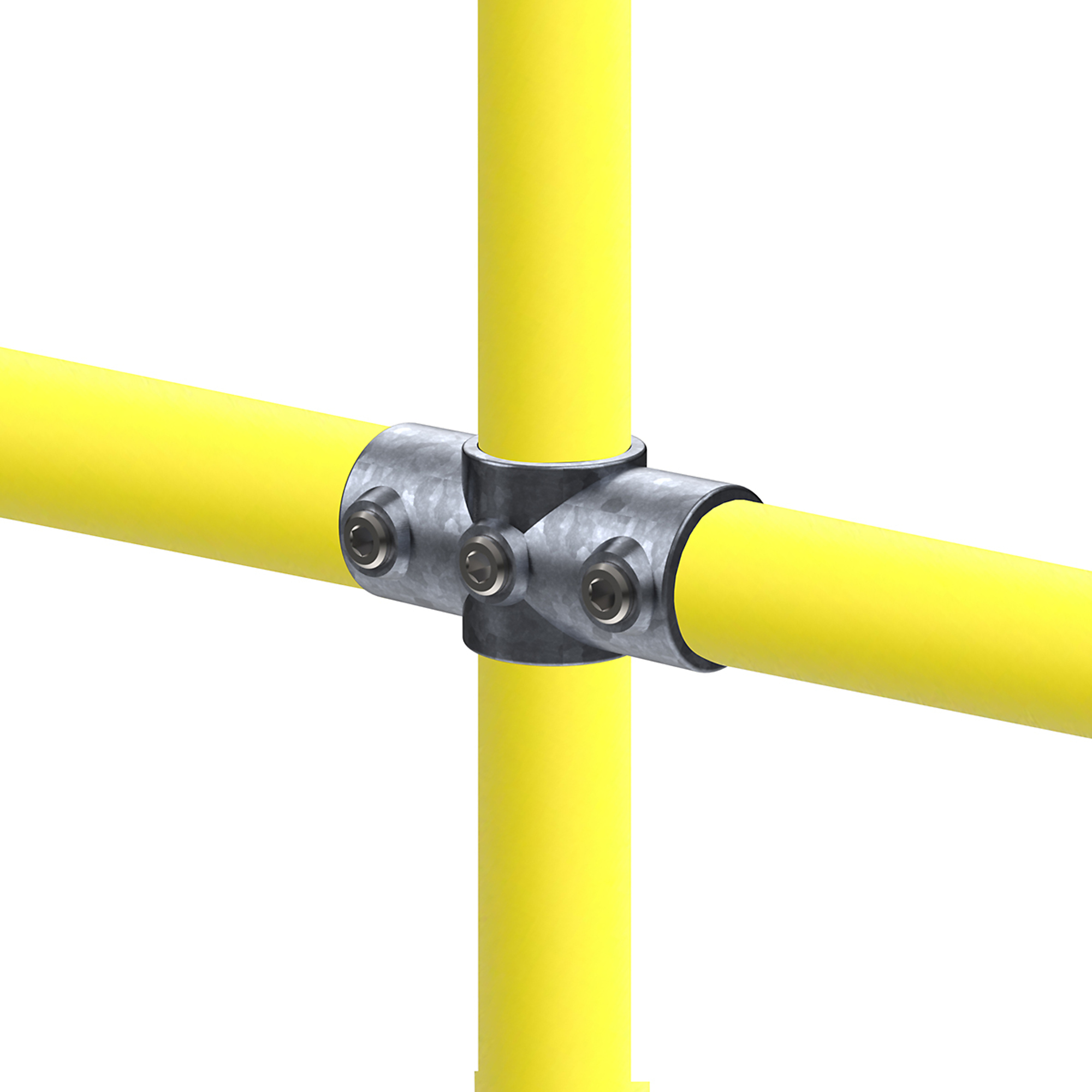 Safety Rail Co. Galvanized Pipe Fitting - Two Socket Angle Cross - 1-1/4in - MODEL #150256